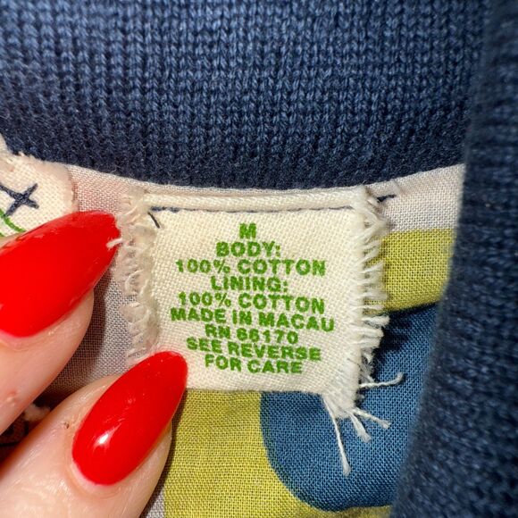 Sparrow Knit Double Breasted Cropped Blazer - Navy/Ivory Piping M - Picture 5 of 6